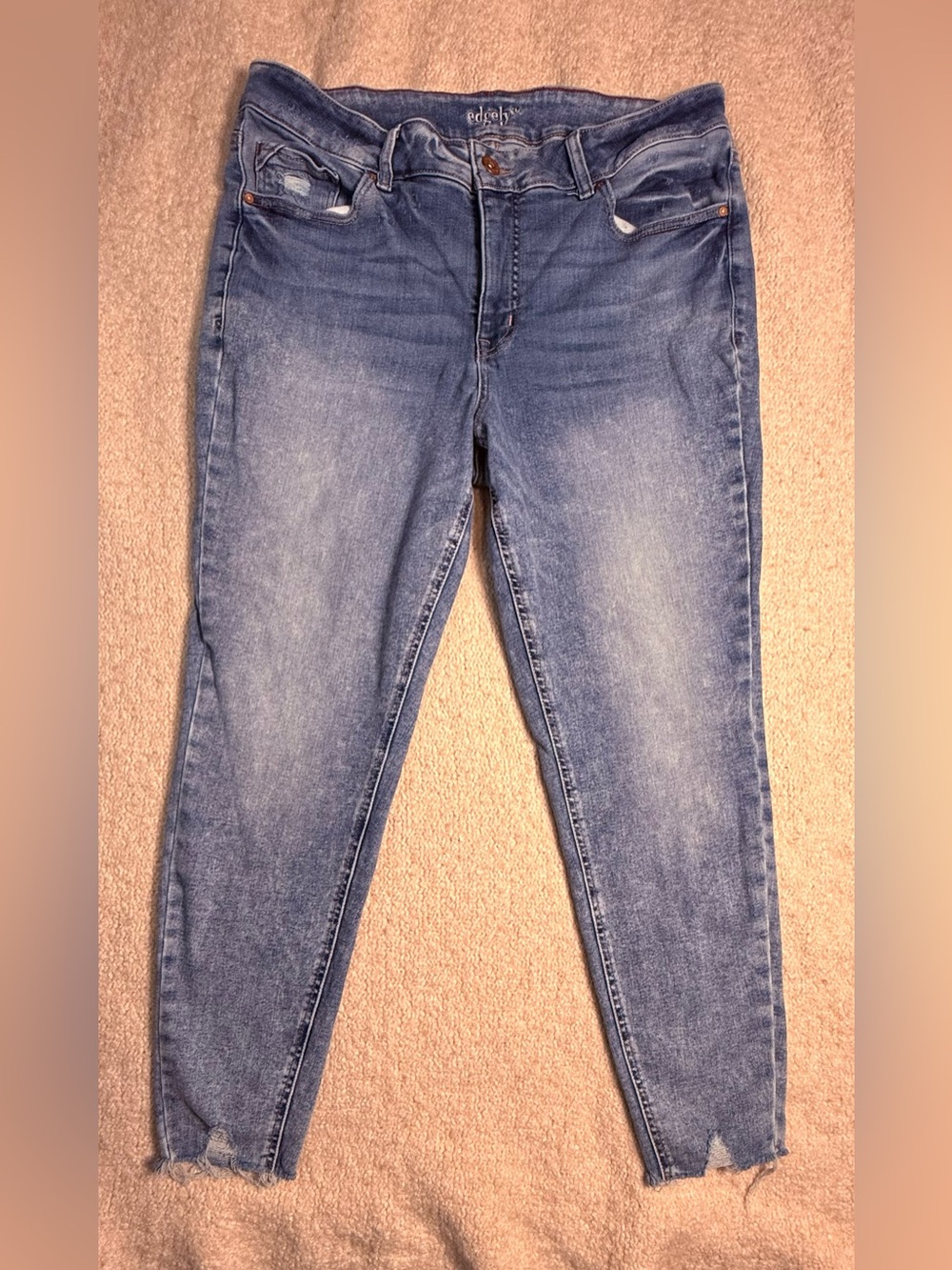 Edgely Maurice’s Women’s High-Rise Super Skinny Stretch Raw Hem Jeans sz 20W